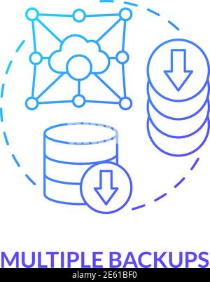 Multiple backups concept icon Stock Vector