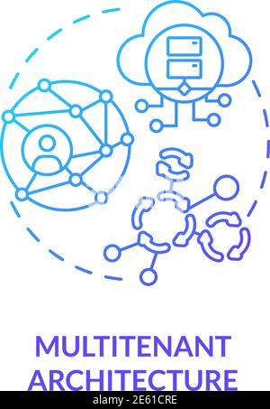 Multitenant architecture concept icon Stock Vector