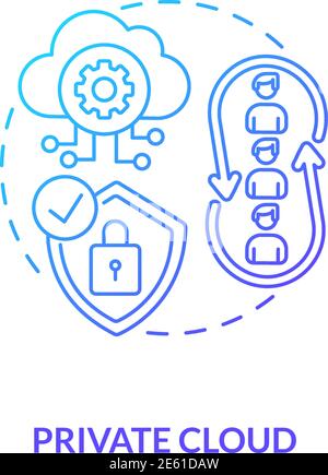 Private cloud concept icon Stock Vector