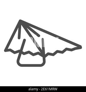 Hang glider line icon, extreme sport activity symbol, paragliding vector sign on white background, hang-glider icon in outline style for mobile Stock Vector
