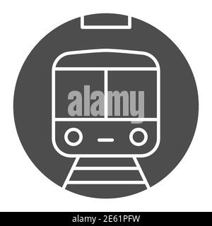 Metro train solid icon, railway transport symbol, subway vector sign on white background, underground icon in glyph style for mobile concept and web Stock Vector