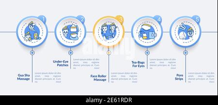 Face care procedures vector infographic template Stock Vector
