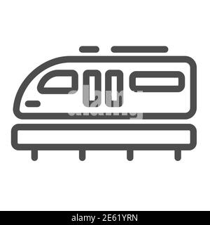 Monorail train line icon, transportation symbol, Monorail subway vector sign on white background, railway transport icon in outline style for mobile Stock Vector
