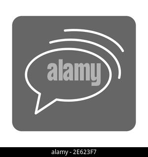 Chat message sign solid icon, Communication chat symbol, received mail notification vector sign on white background, Speech bubble symbol icon in Stock Vector