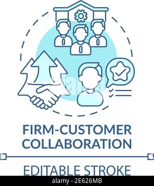 Firm-customer collaboration concept icon Stock Vector