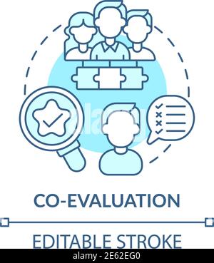 Co-evaluation concept icon Stock Vector