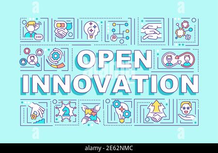 Open innovation word concepts banner Stock Vector