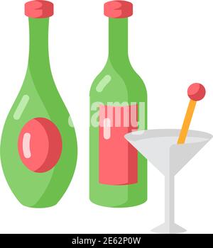 Wine and spirits vector flat color icon Stock Vector