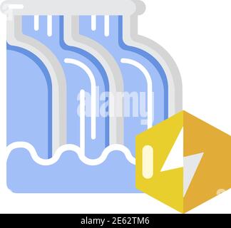 Hydroelectric power station vector flat color icon Stock Vector