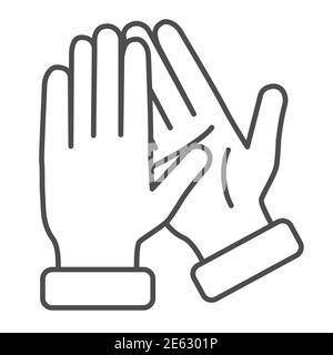 Applause thin line icon, gestures concept, bravo sign on white background, Hands clapping symbol in outline style for mobile concept and web design Stock Vector