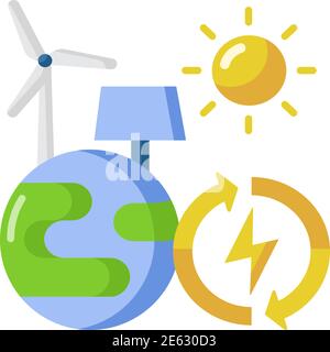 Renewable energy vector flat color icon Stock Vector