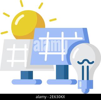 Solar power station vector flat color icon Stock Vector
