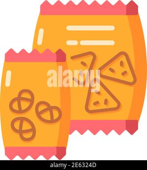 Snacks vector flat color icon Stock Vector