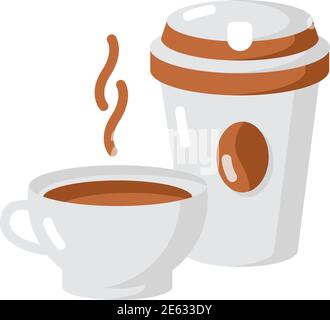 Tea and coffee vector flat color icon Stock Vector