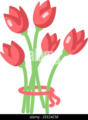 Flowers vector flat color icon Stock Vector