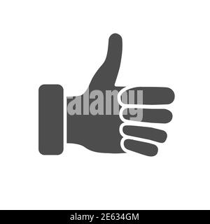 Like gesture solid icon, hand gestures concept, thumb up sign on white background, Approval and like sign in glyph style for mobile concept and web Stock Vector