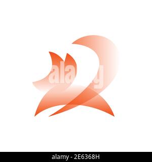 Vector fox in gradient style. Digital art Stock Vector