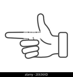 Hand with first finger in outline doodle style. Vector illustration ...