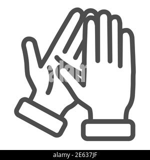 Applause line icon, gestures concept, bravo sign on white background, Hands clapping symbol in outline style for mobile concept and web design. Vector Stock Vector