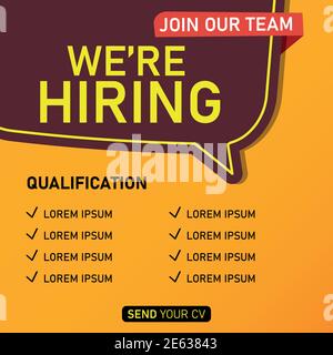Loudspeaker with text 'we're hiring' on Quick Tips badge. Business concept for new ideas creativity and innovative solution. File has clipping path. Stock Vector