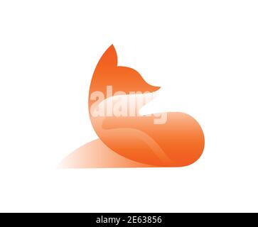 Vector fox in gradient style. Digital art Stock Vector