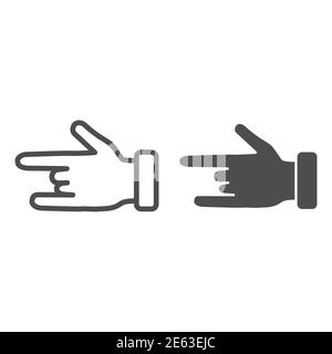 Rock and roll gesture line and solid icon, Hand gestures concept, Heavy ...