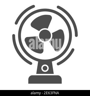 Blower solid icon, hotel electronics concept, Ventilator sign on white background, desktop fan icon in glyph style for mobile concept and web design Stock Vector