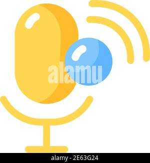 Voice assistant app vector flat color icon Stock Vector