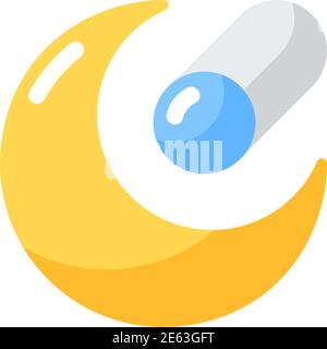 Night mode app vector flat color icon Stock Vector