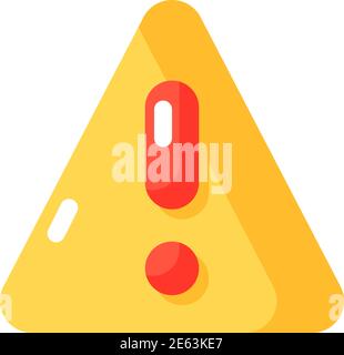 Warning vector flat color icon Stock Vector
