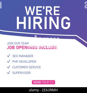Loudspeaker with text 'we're hiring' on Quick Tips badge. Business concept for new ideas creativity and innovative solution. File has clipping path. Stock Vector
