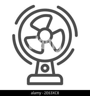 Blower line icon, hotel electronics concept, Ventilator sign on white background, desktop fan icon in outline style for mobile concept and web design Stock Vector