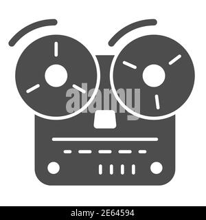 Tape recorder solid icon, Music concept, Old reel tape recorder sign on  white background, open reel tape deck recorder icon in glyph style for  mobile Stock Vector Image & Art - Alamy