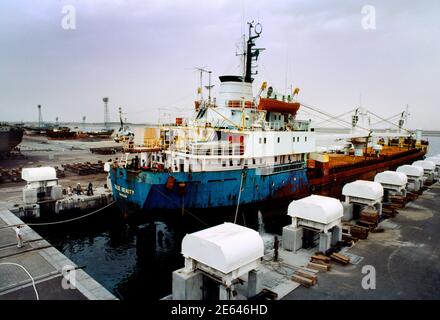 Dubai UAE Dubai Ship Repair Yard Ship In Dock Stock Photo