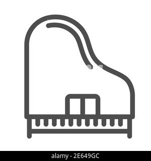 Piano line icon, Music instruments concept, synthesizer sign on white background, grand piano icon in outline style for mobile concept and web design Stock Vector