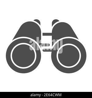 Binoculars solid icon, ocean concept, Binocular sign on white background, marine researcher optical instrument icon in glyph style for mobile concept Stock Vector