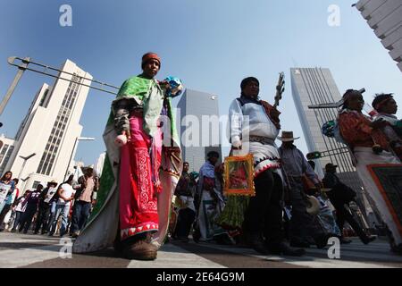 Indigenous Raramuris Walk During A Hunger Caravan Protest In Mexico City January 23 12 Farmers From Chihuahua And Members Of The Hunger Caravan Protest Marches Arrived In Mexico City To Demand Government