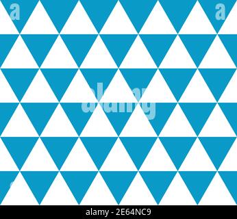 Seamless geometric pattern of isometric triangles. Abstract vector background in blue and white. Stock Vector