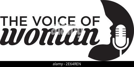 Woman voice or singer logo design vector template Stock Vector
