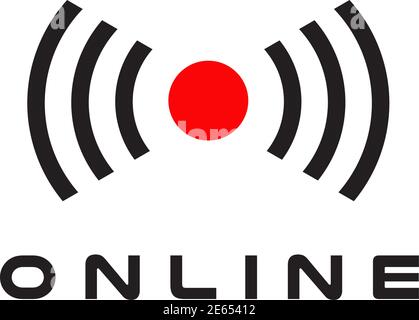 On line logo icon design vector template Stock Vector