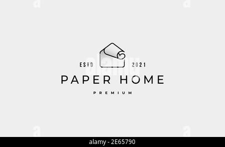 Paper Home Logo Design Vector Icon Illustration Stock Photo