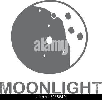 Moon surface icon logo design vector template Stock Vector