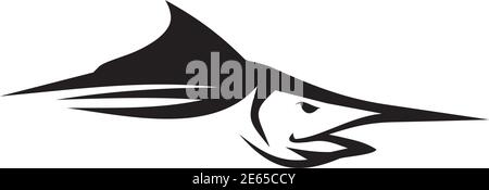 Fishing logo design with using marlin fish icon vector template Stock Vector