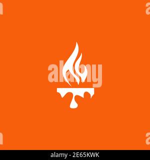 Candle light icon logo design vector template Stock Vector