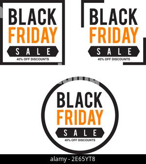 Black friday sales advertisement emblem design vector template illustration Stock Vector
