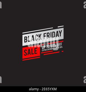 Black friday sales advertisement emblem design vector template illustration Stock Vector