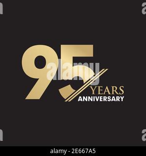 95th Year anniversary emblem logo design inspiration vector template Stock Vector