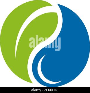 Yin yang circle icon logo design inspiration vector illustration template Stock Vector