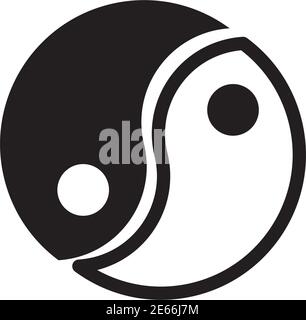 Yin Yang icon logo on white background. vector graphic illustration ...