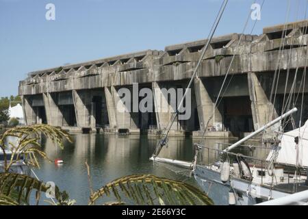 The WW2 U-boat pens at Bordeaux, Gironde, France. Bacalan Stock Photo